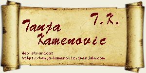 Tanja Kamenović vizit kartica